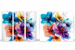 Flowers Tumbler Wrap Design. Sublimation Tumbler Flowers Product Image 2