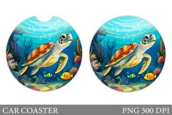 3D Turtle Car Coaster Design. Turtle Car Coaster Sublimation Product Image 1