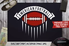 American Football Logo Template, Sports Label SVG Cut File Product Image 1