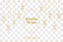 Ramadan kareem, line art design of hanging lantern Product Image 3