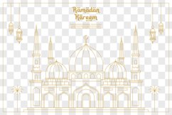 Ramadan kareem, line art design of hanging lantern Product Image 3