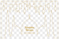 Ramadan kareem, line art design of hanging lantern Product Image 2