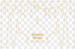 Ramadan kareem, line art design of hanging lantern Product Image 2