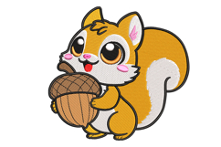 Squirrel with Acorn Machine Embroidery Design Product Image 1