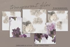 Watercolor Flowers Backgrounds JPG-PNG Product Image 5