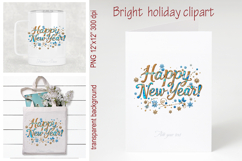 Snowflakes Happy New Year quote sublimation design clipart Product Image 2