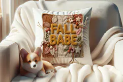 Fall Babe Chenille Embroidered Patch Puffy Clipart PNG Product Image 3