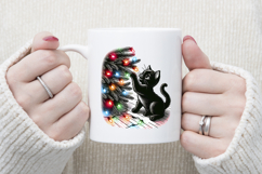 Christmas lights &amp; black cat clipart| Winter t shirt designs Product Image 4