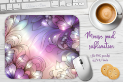 Iridescent lilac floral mouse pad sublimation design png Product Image 1