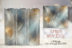Abstract gold &amp; gray paint straight tumbler 20oz wrap design Product Image 1