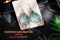 Gold Aquamarine Ocean earrings design| Teardrop earring png Product Image 1