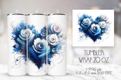 Floral heart tumblers sublimation |Roses Tumbler wrap design Product Image 1