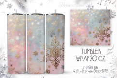 Christmas tumbler wrap 20oz sublimation |Magic snowflakes Product Image 1