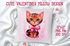 Valentines cat pillow design|Sweet pets print pillows Product Image 1