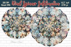 Christmas Snowflake Wind Spinner wrap sublimation design png Product Image 1