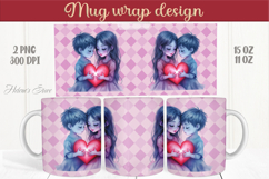 Cute kids couple &amp; heart Mug wrap sublimation| Boy and girl Product Image 1