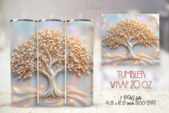 Fantasy Golden Tree tumbler 20oz wrap sublimation design png Product Image 1