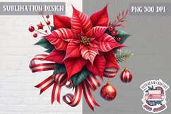 Christmas Poinsettia Flower Sublimation PNG winter Decor Product Image 1