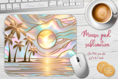 Summer beach mouse pad sublimation design| Iridescent &amp; gold Product Image 1