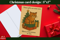 Vintage Christmas Cards Funny Cat Christmas Card Design Product Image 1