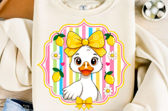 Cute Lemon Duck Bow PNG Product Image 1