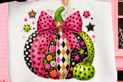 Preppy Halloween Bow Pumpkin Png Product Image 1