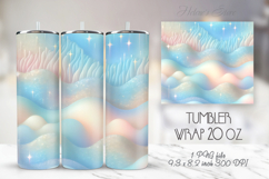 Light blue pastel tumbler 20oz wrap sublimation design png Product Image 1