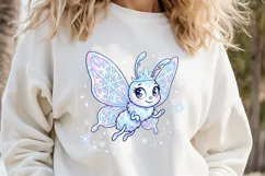 Kawaii Pastel Snowflake Butterfly PNG |Cute Winter Clipart Product Image 2