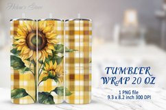 Tumbler Sublimation | 20oz Skinny Tumbler Wrap | Sunflower Product Image 1