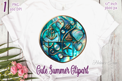 Blue Sea pearl gold pattern | Ocean waves | Marine anchor Product Image 1