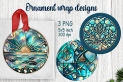 Fantasy ocean round ornament sublimation designs PNG Product Image 1