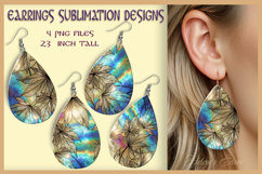 Autumn leaves earrings | Fall Teardrop earring sublimation Product Image 1