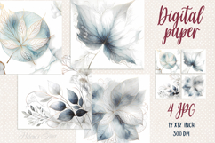 Luxury floral pattern digital papers jpeg | Scrap booking Product Image 1