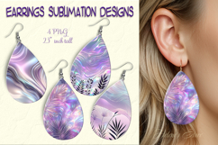 Shine Floral Lilac Iridescent Earrings sublimation designs Product Image 1