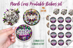 Mardi Gras coquette bow printables stickers and sheet Product Image 1