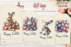 Easter eggs Gift Tags|Happy Easter labels|Cute bunny label Product Image 1