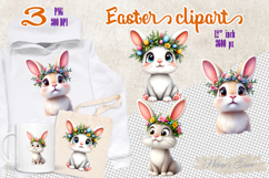 Funny Easter Bunny Sublimation designs | Farmhouse clipart Product Image 1