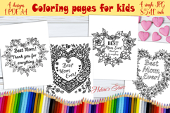 Happy Mother's Day Coloring Book Pages jpeg | Heart for mom Product Image 1