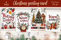 Funny Christmas greeting card |Warm wishes Retro designs PNG Product Image 1