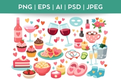 Cute Valentine's Day Doodle| Vector &amp; PNG Food Illustration Product Image 1
