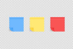 Set of color sheets of note papers. Realistic sticky notes. Product Image 1