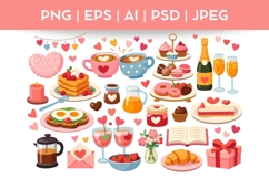 Cute Valentine's Day Doodle| Vector &amp; PNG Food Illustration Product Image 1