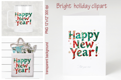 Bright Happy New Year quote sublimation design clipart png Product Image 2