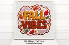 Fall Vibes Chenille Embroidered Patch Puffy Clipart PNG Product Image 2