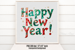Bright Happy New Year quote sublimation design clipart png Product Image 3
