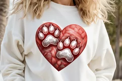 Dog mom heart Valentines day Sublimation clipart sketch png Product Image 3