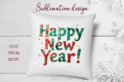 Bright Happy New Year quote sublimation design clipart png Product Image 1