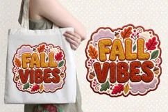 Fall Vibes Chenille Embroidered Patch Puffy Clipart PNG Product Image 4