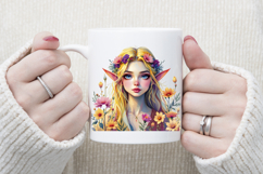 Cute watercolor girl elf flowers summer sublimation design Product Image 4