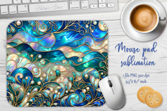 Iridescent blue ocean sublimation design mouse pad Product Image 1